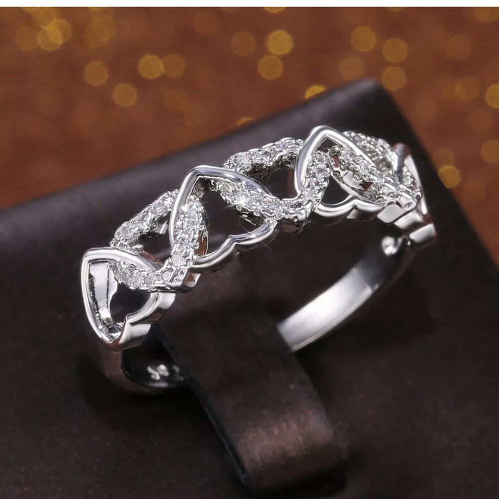 Fashion 925 Silver Wedding Rings White Sapphire - Picture 4 of 6